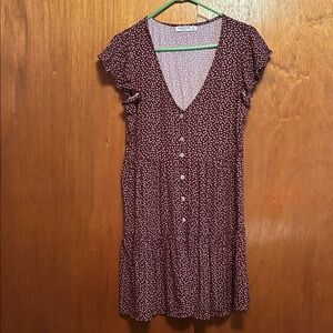 Arizona Jean Company Burgundy Floral Mini Dress
